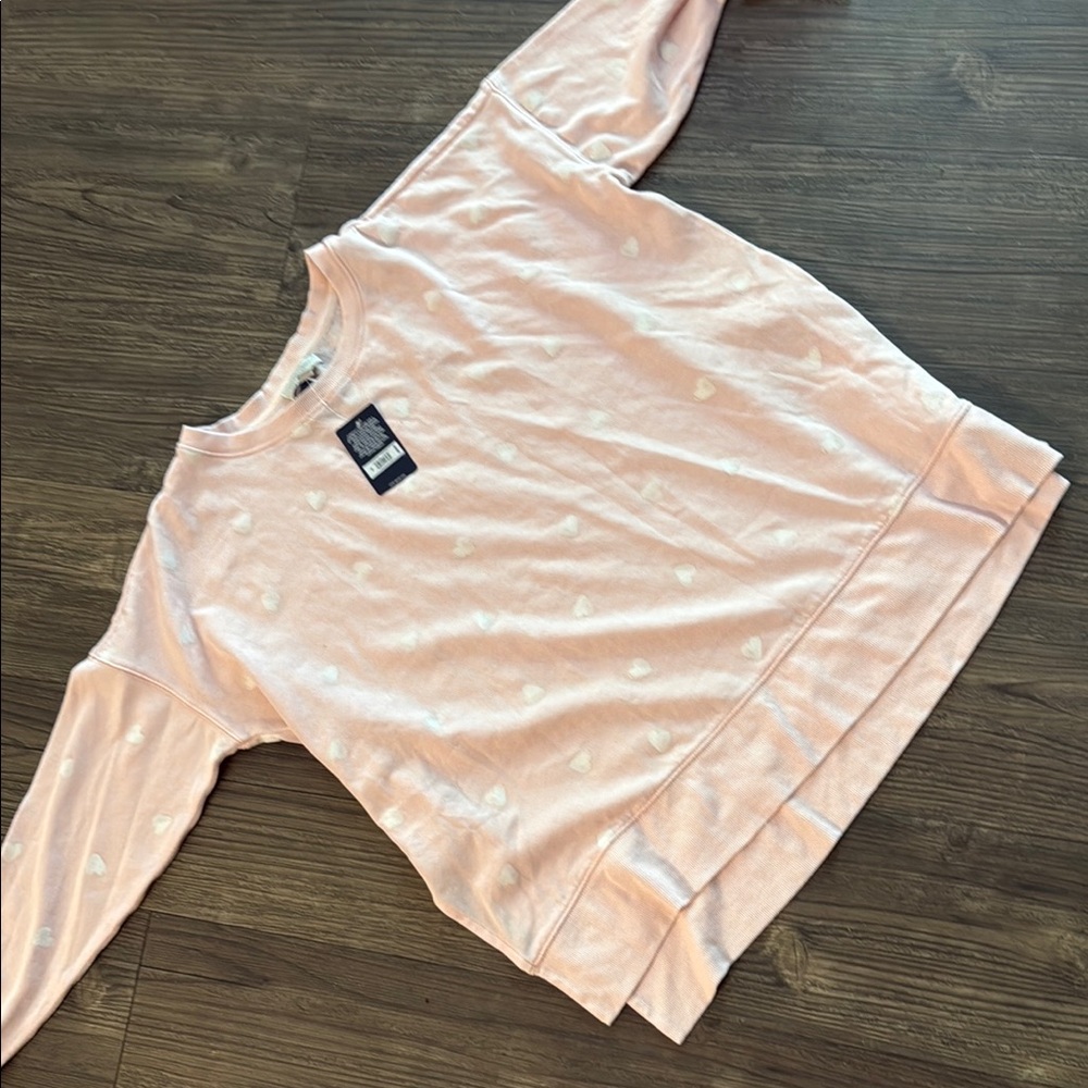 Lucky Brand Pink Heart Sweatshirt